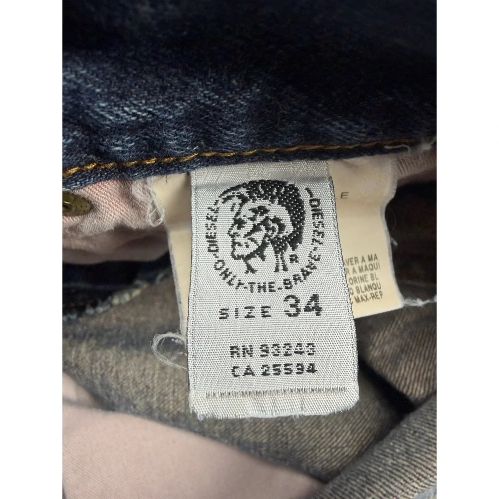 Vintage Y2k Diesel Industry Denim Jeans Mens Made in Italy Blue Pants Size 34x28
